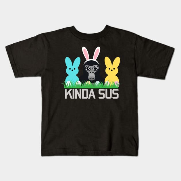 Gorilla Tag Kinda Sus Easter Candy Merch VR Gamer Kids T-Shirt by gts